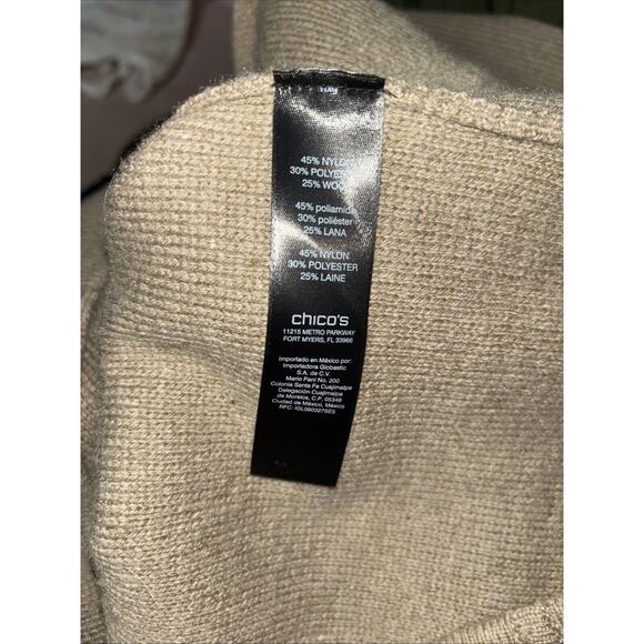 Chicos Black Label Wool Blend Belted Cardigan Sweater Size 2 - Picture 8 of 8